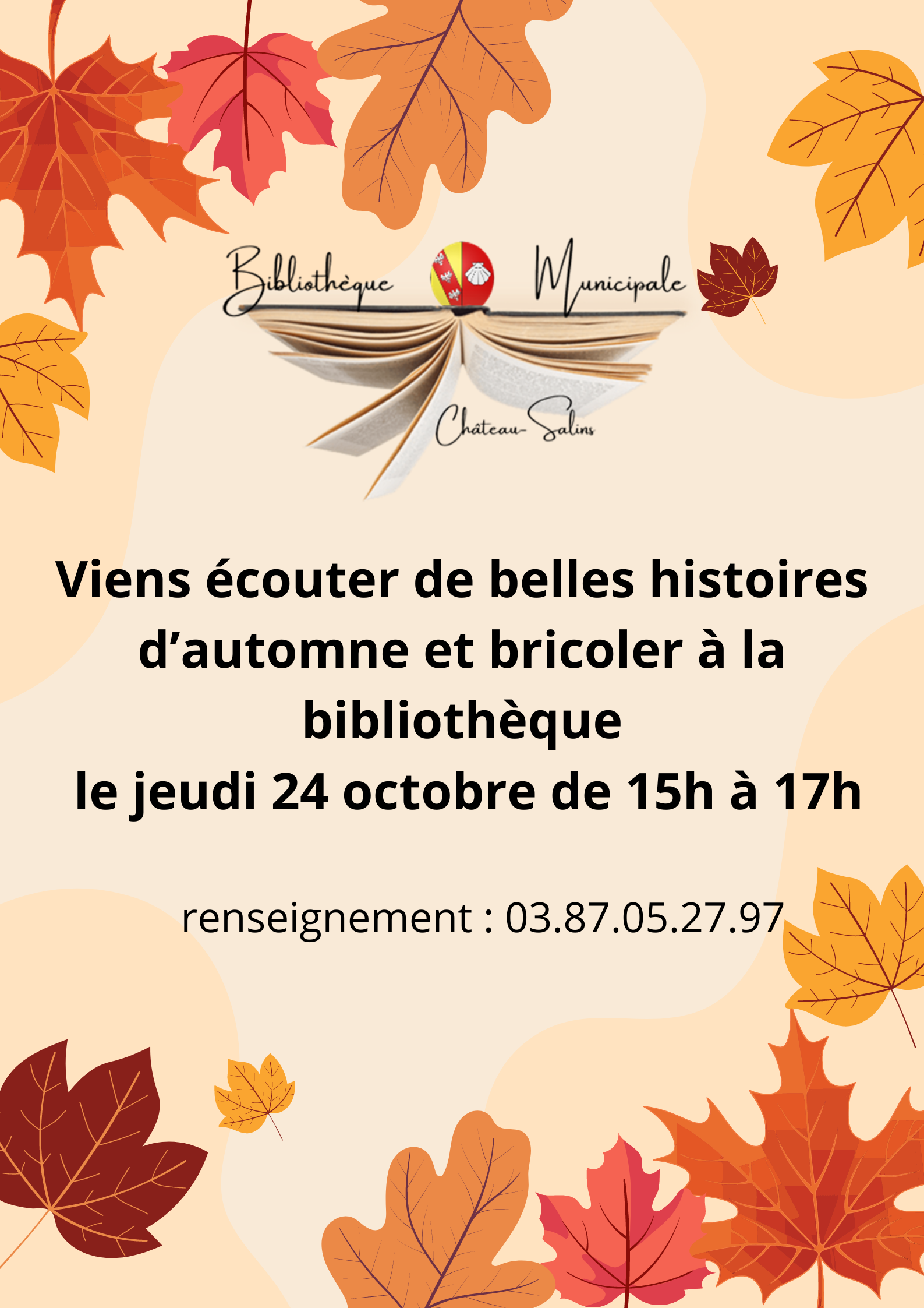 Viens écouter de belles histoires d’automne et bricoler à la bibliothèque